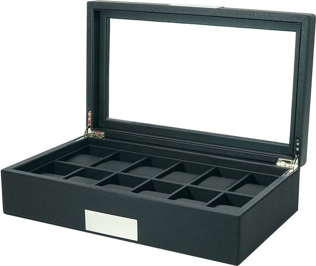Rothenschild Uhrenbox RS-3633-BL für 12 Uhren in Schwarz - Bild 1