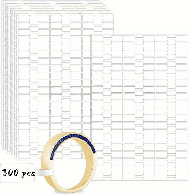 300 Stück selbstklebende Schmucketiketten als reißfeste Preisschilder für Halsketten und Schmuck - Bild 1