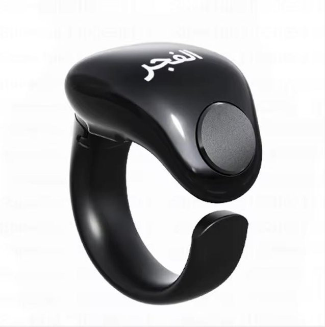 Weslamic Smart Tasbeeh Zikr Ring Digitaler Islamischer Zählring mit Magnetischer Ladefunktion und Wasserdichtigkeit, Schwarz, Durchmesser: 18-22 mm - Bild 1