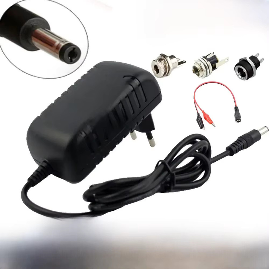 YYHQQBAD Smart Lithium-Akku-Ladegerät für 12V 3Series Li-Ionen-Akkupacks, 12,6V 2A, Schwarz, mit 5,5mm x 2,1mm DC-Anschluss - Bild 1