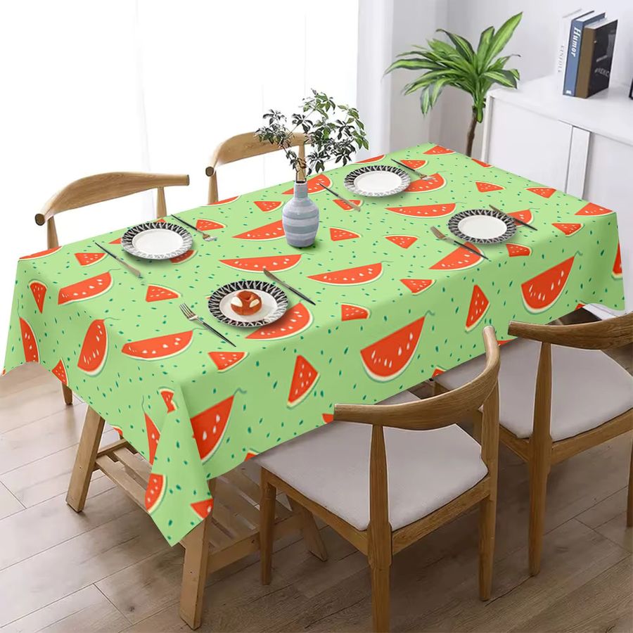 VIKAMA Tischdecke mit Sommer Wassermelone Druck in Multicolor für Picknick, Camping und Party - Bild 3