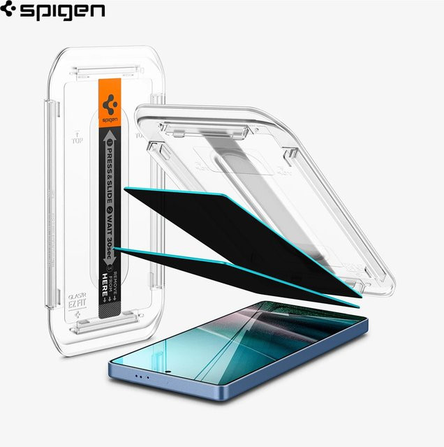 Spigen Glas.tR EZ Fit Sichtschutz-Displayschutzfolie aus gehärtetem Glas für Samsung Galaxy S26 Ultra, S25 und S24, 2 Stück, transparent - Bild 1