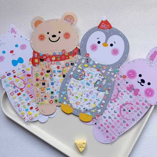 Nekoni Mini Cartoon Tiere PVC Aufkleber in Multicolour für Scrapbooking und DIY Journaling - Bild 1