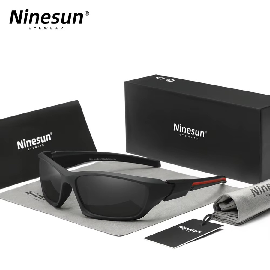 Ninesun Sportsonnenbrille, Herren, Vollrand, Schwarz, Kunststoff - Bild 1