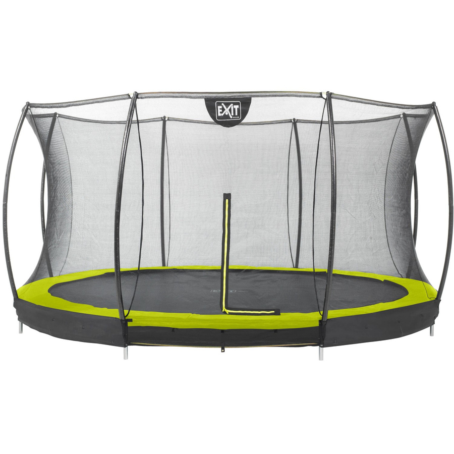 EXIT Toys Silhouette Bodentrampolin mit Sicherheitsnetz, Durchmesser: 366 cm, Lime Grün - Bild 2