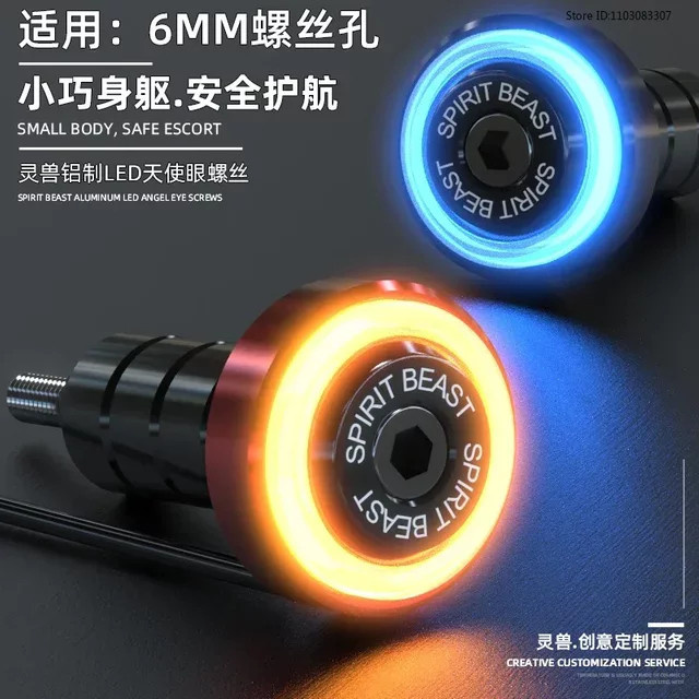 Benali Motorrad Zubehör LED Angel Eye Lampe für Kennzeichen und Pedale in Schwarz - Bild 1