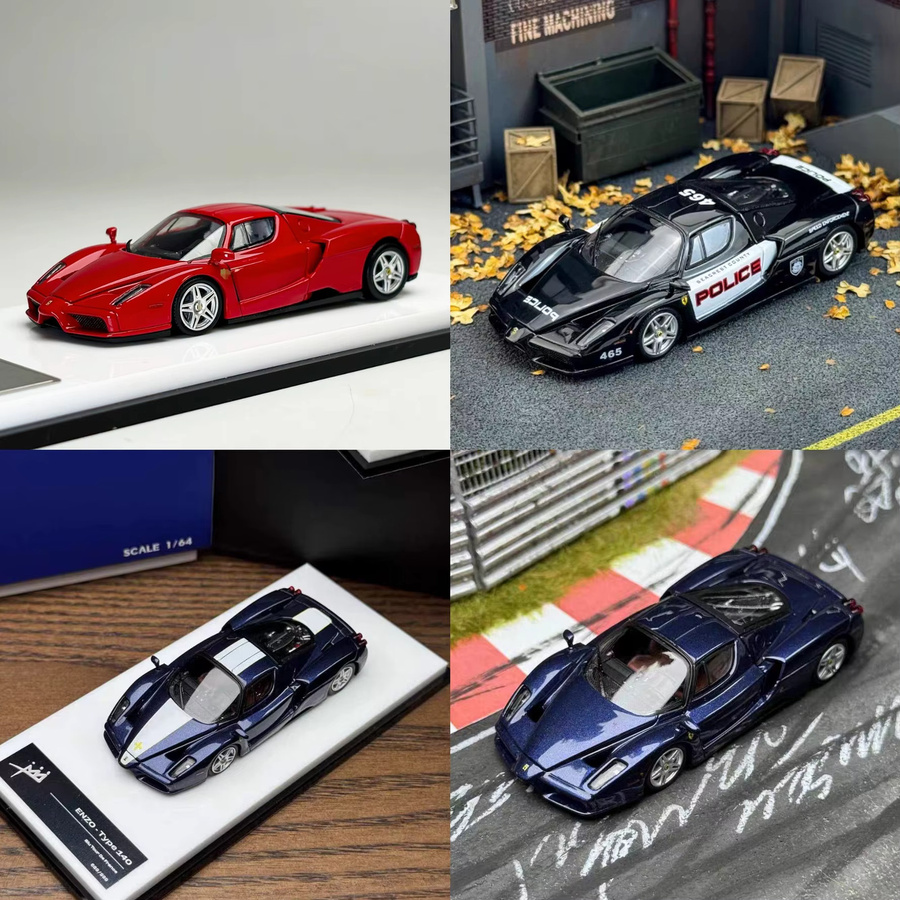 KING Modell Ferrari Enzo, Automodell, 1:64, Rot-Blau, öffnbar - Bild 6