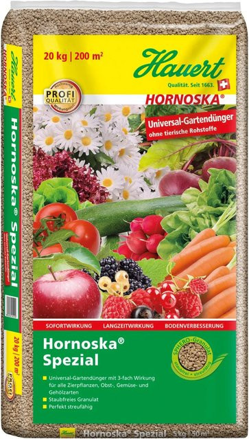Hauert Hornoska Spezial Universal-Gartendünger Slow-Release für Freiland und unter Glas, 20 kg - Bild 1