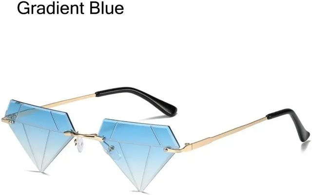 Bai Fen Bai Electronic 3C Sonnenbrille, randlos, diamantförmig, blau, Damen - Bild 1