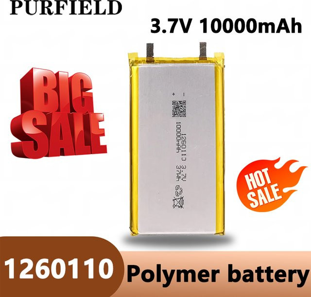 PURFIELD 10000 mAh Polymer-Lithium-Akku 3,7 V wiederaufladbare Batterie für Spielzeug, GPS, Laptop und Camping-Ausrüstung - Bild 1