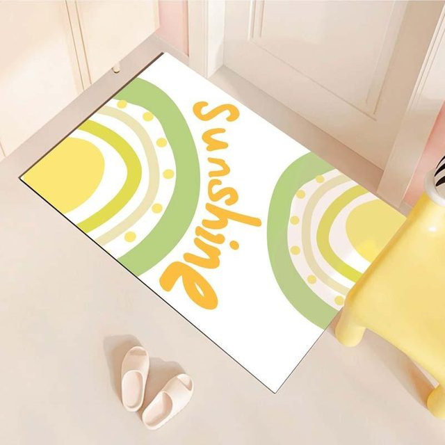 Saugfähige Kieselgur Fußmatte von Yiran Furniture mit Regenbogen-Cartoon-Design, Anti-Rutsch-Badezimmer Matte, Mehrfarbig, B: 80 cm, T: 50 cm - Bild 1