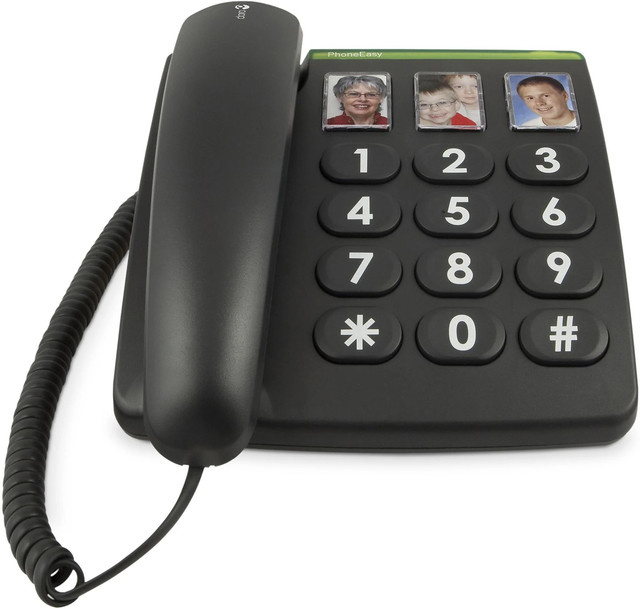 Doro PhoneEasy 331ph Schnurgebundenes Telefon mit großen Tasten in Schwarz - Bild 1