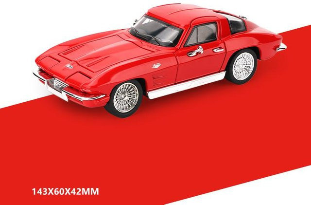 Linyi toy car Chevrolet Corvette C2 Supercar Modellauto, 1:32, Metall, Rot, ab 14 Jahren - Bild 1