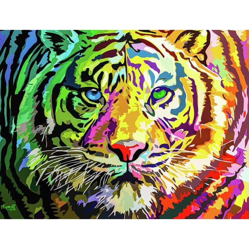 Tiger Diamant Malerei 5D DIY Diamant Stickerei Tier Bunt - Bild 3