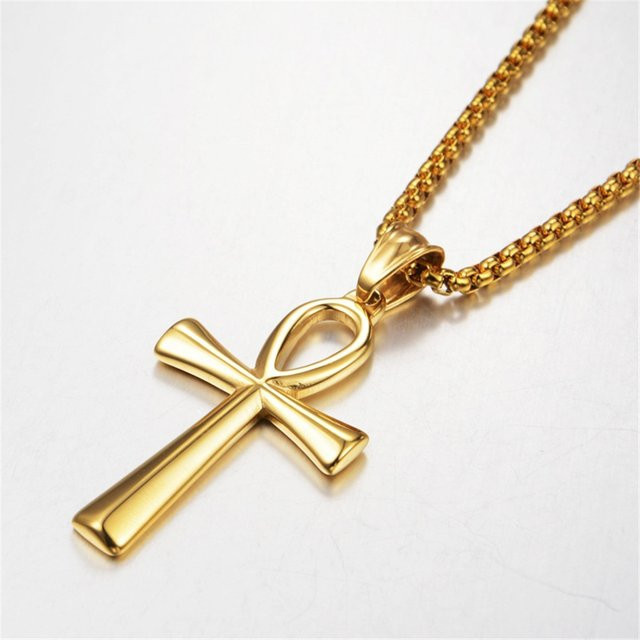 Ankh Kreuz Charm Anhänger Edelstahl, Bicolor, Unisex - Bild 1