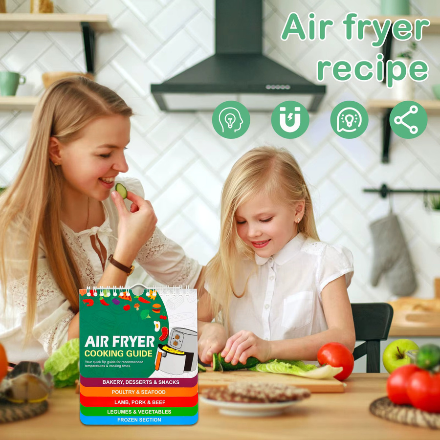 Willstar Luftfritteuse Rezept-Spickzettel aus Papier, tragbare Kochanleitung Broschüre in Mehrfarbig, Breite: 17,78 cm, Höhe: 15,24 cm - Bild 6