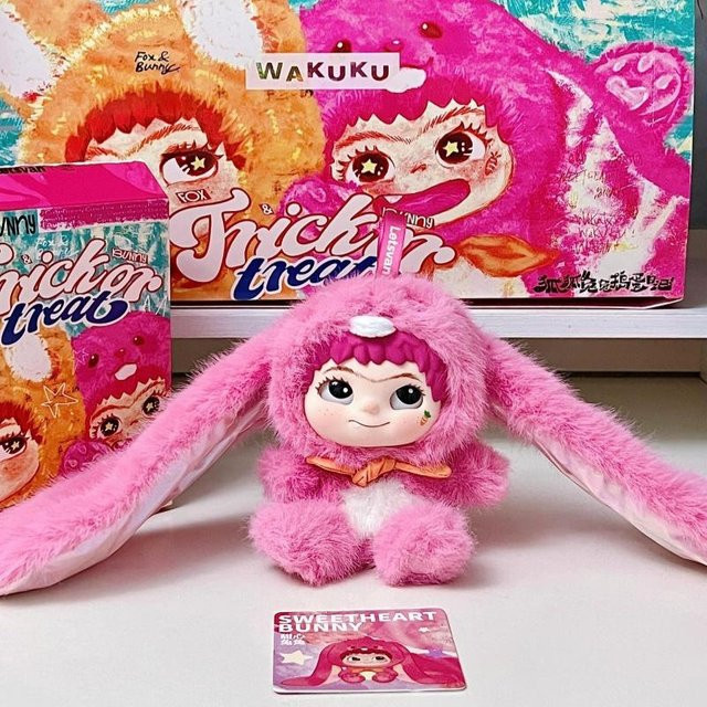 Yiran toy 1 Heiss Wakuku Blind Box Fuchs Hase, Plüsch Anhänger, ab 14 Jahren - Bild 1