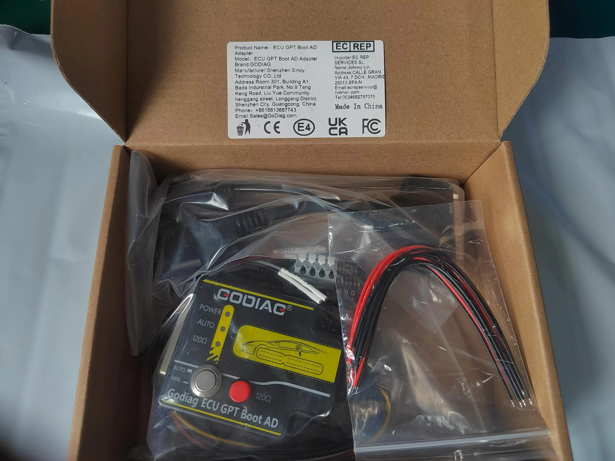 GODIAG ECU GPT Boot AD Anschluss in Schwarz für das Lesen und Schreiben von ECU ohne Demontage, kompatibel mit J2534, Openport, PCMFlash und FoxFlash - Bild 2