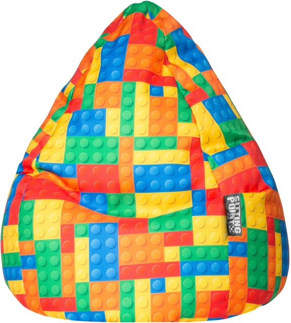 Sitting Point Sitzsack Bricks in Bunt mit abnehmbarem Bezug und Füllöffnung - Bild 1