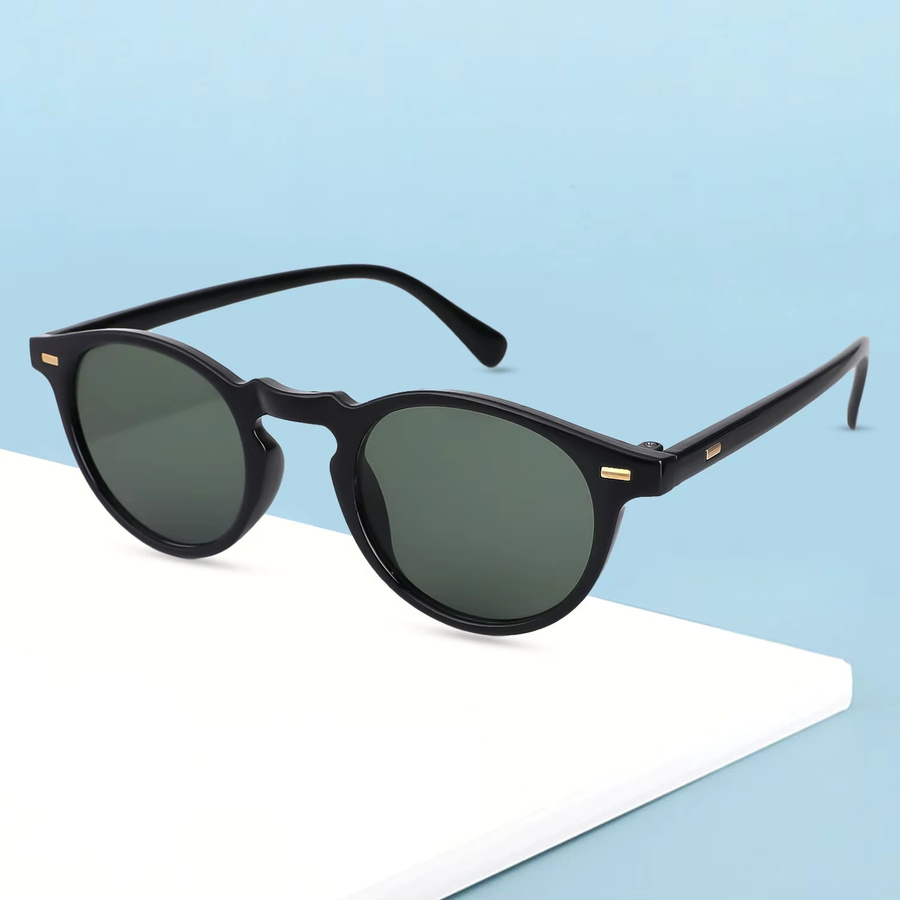 Kleine runde Korrektionsbrille, Vollrand, Kunststoff, Schwarz, Unisex - Bild 2