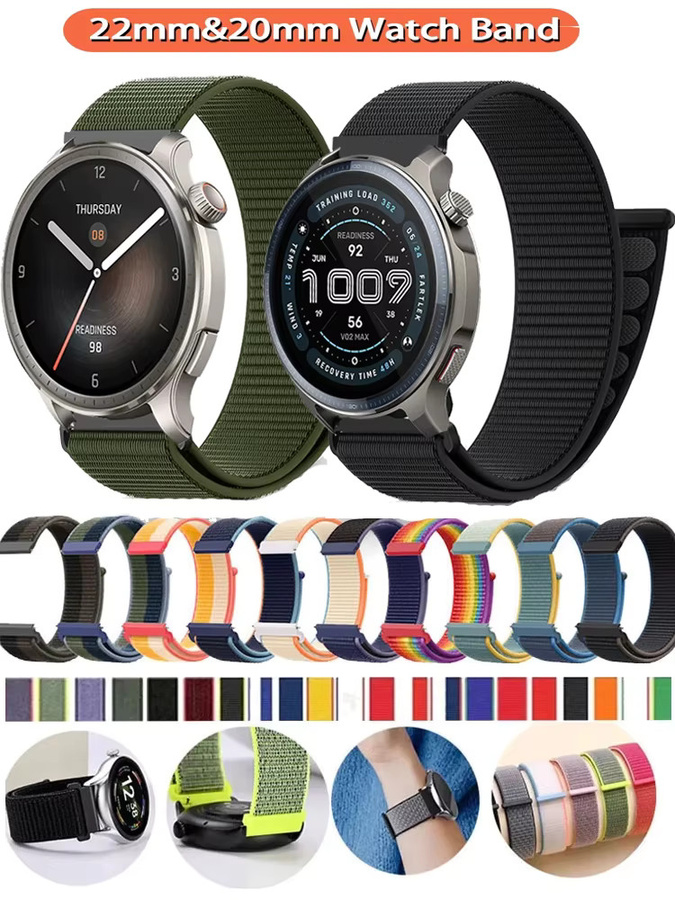 Uhrenarmband Nylon, Schwarz, Unisex, 20 mm, 22 mm - Bild 7