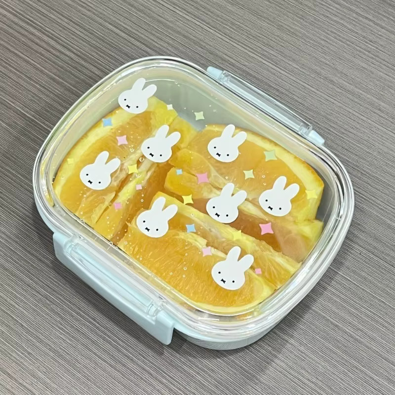 Miffy Lunchbox aus transparentem Material mit auslaufsicherem Deckel für Obst und Lebensmittel - Bild 2