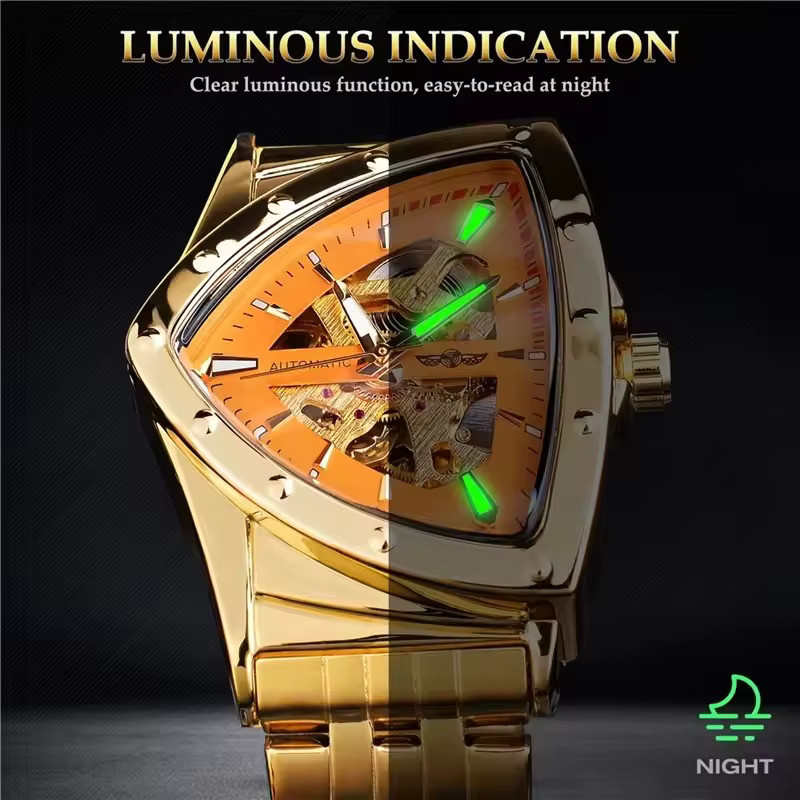 WINNER Armbanduhr Edelstahl, Automatik, Dreieckig, Herren - Bild 4