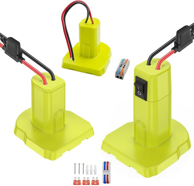 Ryobi Power Wheel Adapter, Batterie-Umrüstsatz mit Sicherungen und Anschlüssen - Bild 1