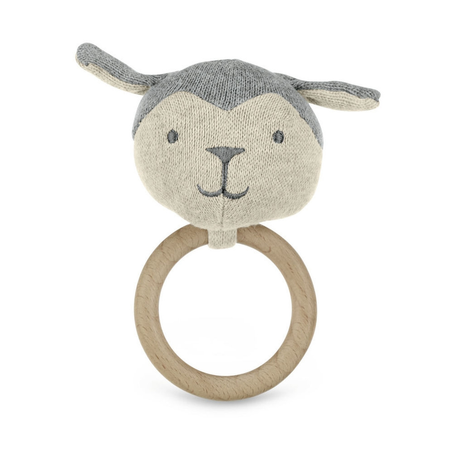 Sterntaler Strick-Spielfigur mit Greifring, silber melange, ab 0 Jahre - Bild 1
