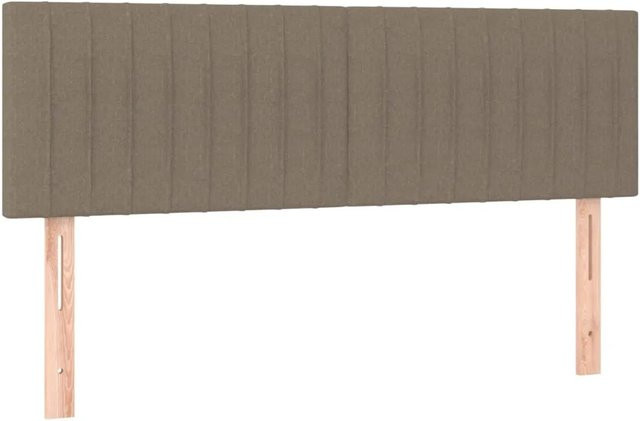 vidaXL LED Kopfteil in Taupe mit USB-Ladeanschluss und integrierter Beleuchtung, B: 144 cm, T: 5 cm, H: 78-88 cm - Bild 1