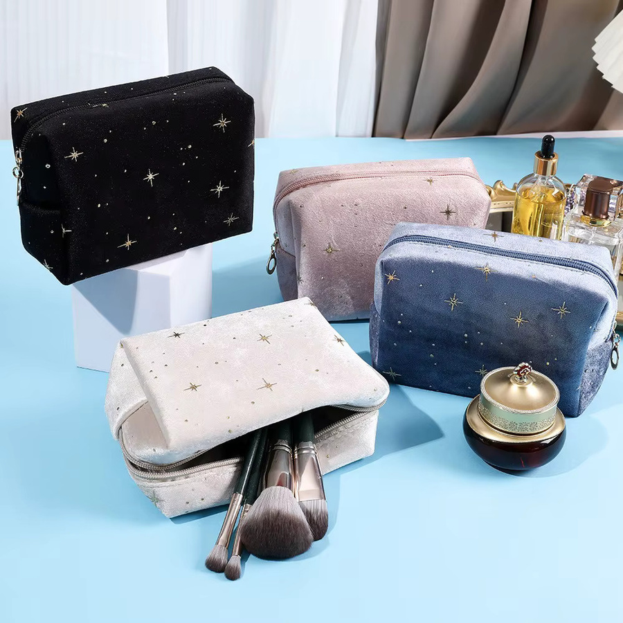 ISKYBOB Kosmetiktasche mit Sternmuster, Samt, Damen - Bild 3