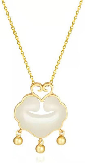Anhänger 750 Gelbgold, Jade, Damen - Bild 1