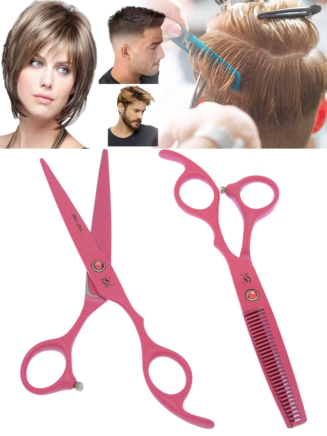 Meisha Haarschere Edelstahl, Barber Schneideschere und Ausdünnungsschere, Unisex - Bild 2