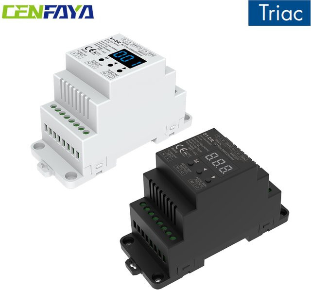 CENFAYA Triac DMX Dimmer 2CH 1,5A Zweikanal-Ausgangscontroller für die DIN-Schiene mit digitaler Ziffernanzeige für einfarbige dimmbare LED-Lampen - Bild 1