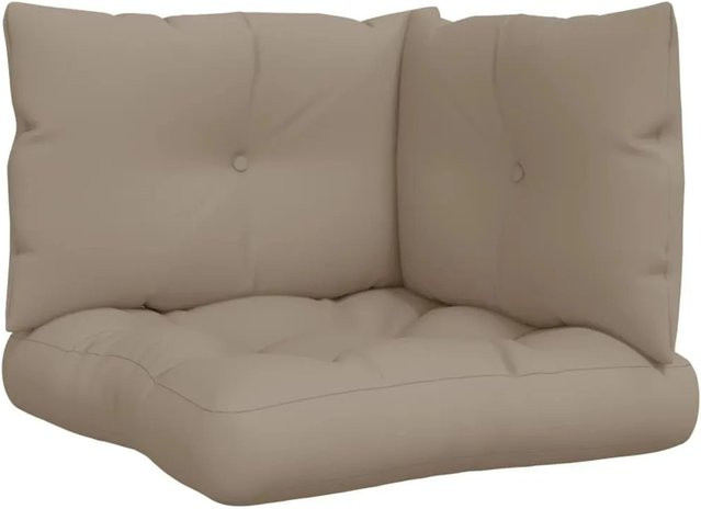 vidaXL Palettenkissen 3-teiliges Set aus Polyester in Beige, wasserabweisend und UV-beständig - Bild 1