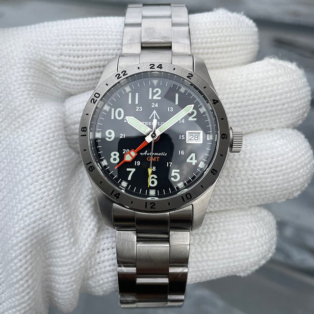 STEELFLIER Herren-Taucheruhr, Automatik, Edelstahl, GMT, 39 mm, 20 ATM - Bild 1