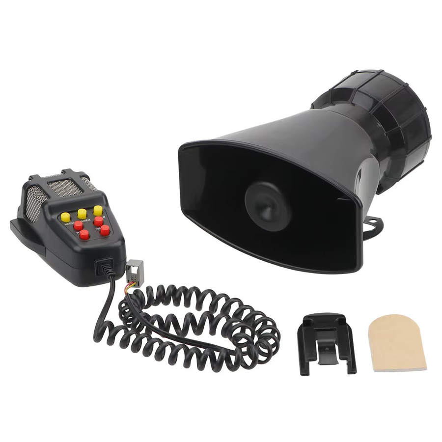 12V 100W PA-System mit Mikrofon und Verstärker als lautes Auto-Horn und Sirene in Schwarz - Bild 3