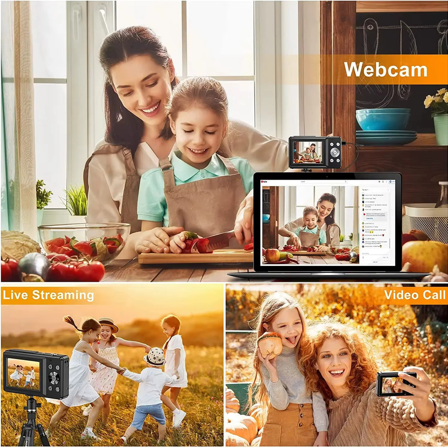 KIDKD Kompakt Digitalkamera für Kinder und Mädchen in Pink mit 44MP, HD 1080P und 16-fach Zoom - Bild 3