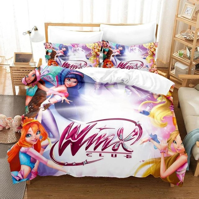 Winx Bettwäsche-Set mit 3D-Anime-Print von Binchi Outdoor Product, mehrfarbig, Material Mikrofaser-Polyester, B/H: 240 x 220 cm - Bild 1