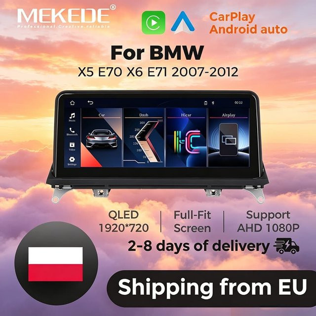 MEKEDE CarPlay Autoradio für BMW X5 E70 X6 E71 E72 (2007-2013) mit CCC CIC Unterstützung, 10,25 Zoll QLED Touchscreen, Android Auto Videoplayer, Schwarz - Bild 1