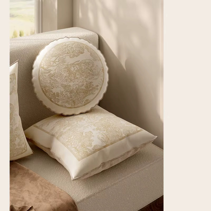 Dekorativer Samt Kissenbezug mit Dschungel Leopard Motiv in Creme und Braun, quadratisch, B/T/H: 45 x 45 x 17 cm - Bild 3