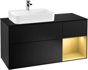 V&B Waschtischunterschrank Finion mit Wandbeleuchtung, Breite: 120 cm, Tiefe: 50,1 cm, Höhe: 50,1 cm, blau lackiert - Bild 1
