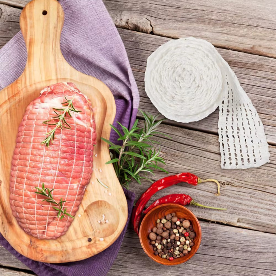 FEB.WIND Fleischnetz in Weiß, 3 m elastisches Schnurnetz zum Kochen und Räuchern von Fleisch, Schinken und Geflügel - Bild 4