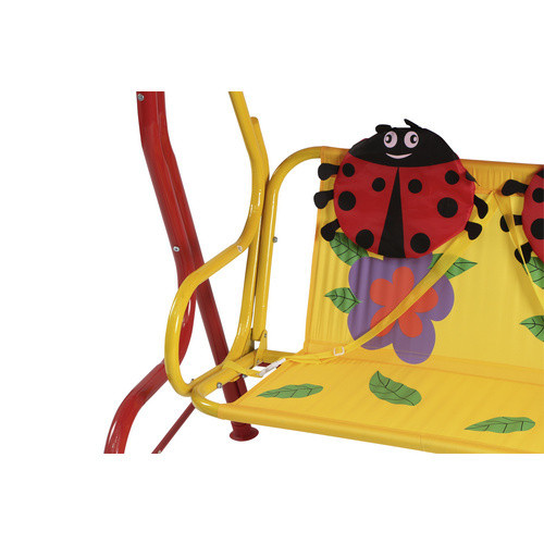 Siena Garden Kinder-Hollywoodschaukel Marie mit Marienkäfer-Motiv in Rot, 2-Sitzer mit Sonnendach und Armlehnen, B/T/H: 75 x 115 x 118 cm - Bild 2