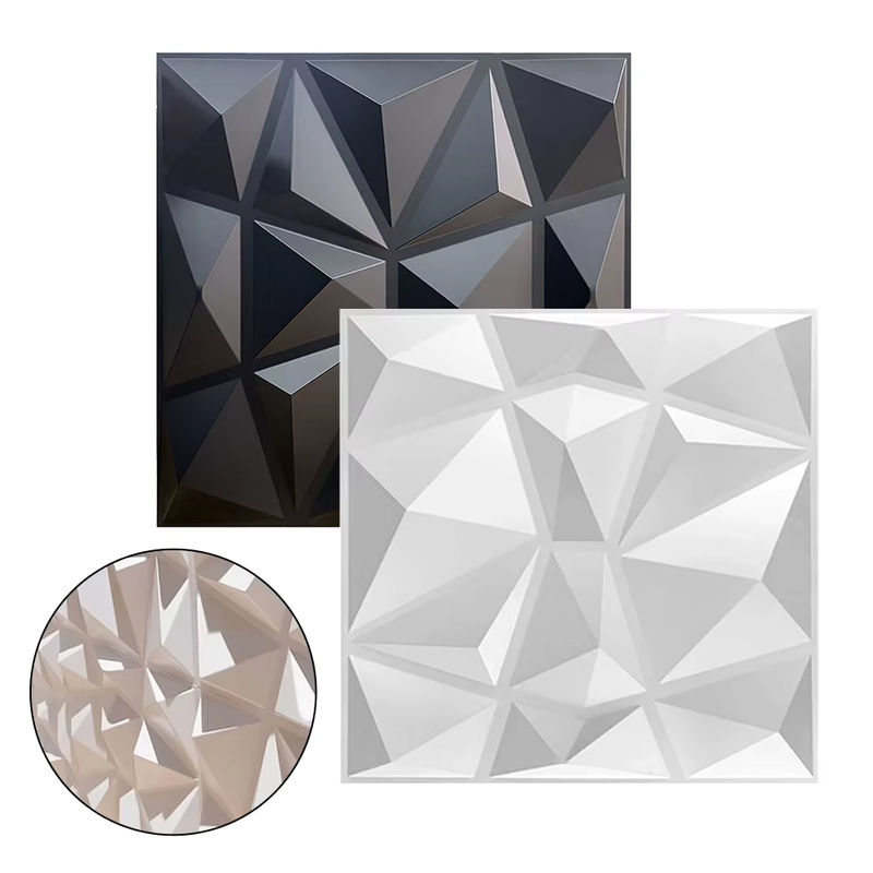 LEENKEA 3D Wandpaneel Aufkleber in Matt Schwarz, selbstklebende Kunstfliesen zur Wandrenovierung für Badezimmer, Küche und Decke, B/B/H: 30 x 30 x 0,3 cm - Bild 4