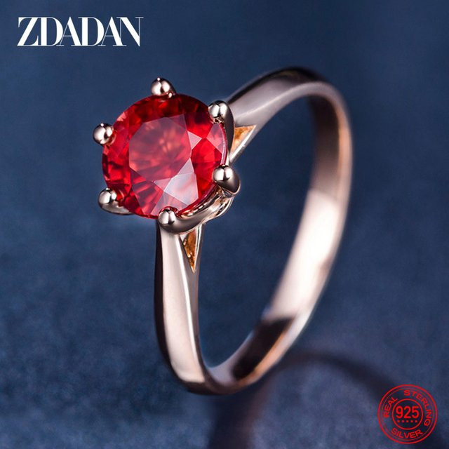 ZDADAN Ring 925 Silber, Roségold, Zirkonia, Damen - Bild 1