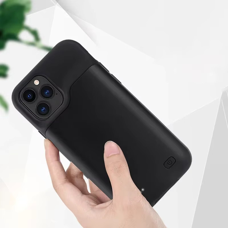 10000mAh Akku-Ladehülle für Apple iPhone 11 12 13 14 Pro Max sowie XR Xs Max 6 6S 7 8 Plus in Schwarz - Bild 2