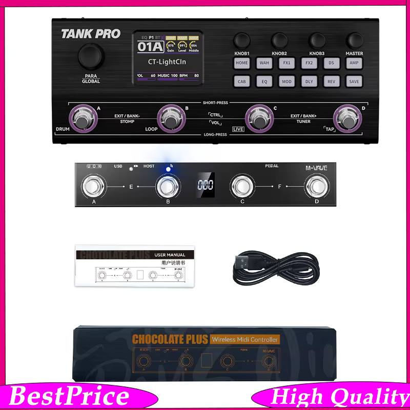 M-VAVE TANK Pro E-Gitarrenpedal mit 90 Amp- und Cab-Modellen, über 300 Effekten, 120 Presets, 150s Looper, Drums und XLR-Aufnahmefunktion - Bild 3