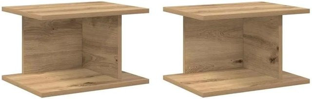 vidaXL Nachttisch Set 2 Stück Artisan-Eiche Braun B: 40 cm, T: 30 cm, H: 25 cm - Bild 1