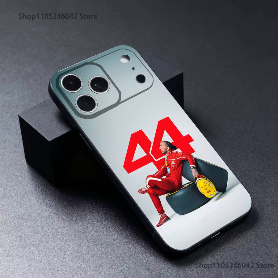 Racing 44L Lewis Hamilton Soft Cover Handyhülle für iPhone 17, 16, 15, 14, 13, 12, 11, Pro, Max, XR, Plus, SE, Mini in Schwarz - Bild 2